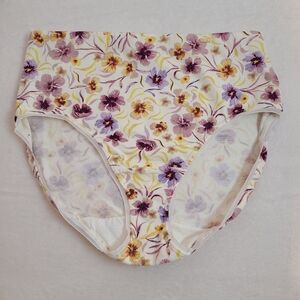 VTG Bali Classic Cotton Brief Panty Size Lg Floral